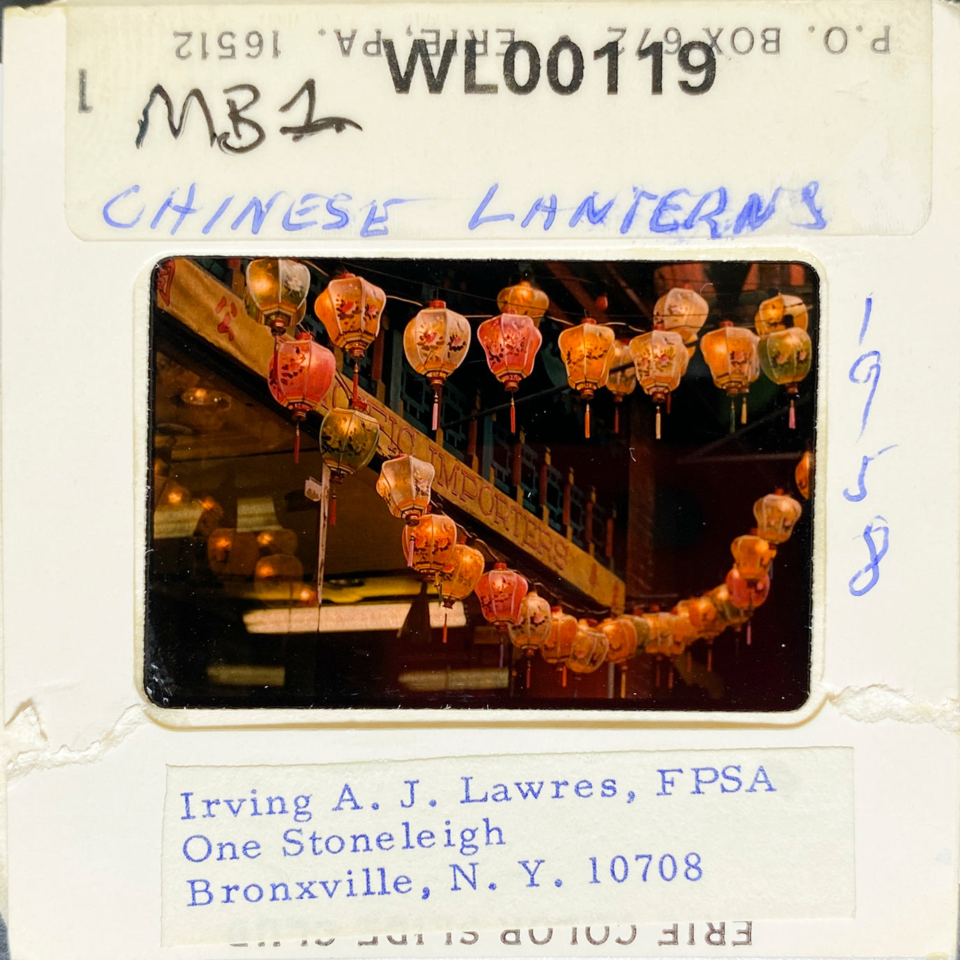 "Chinese Lanterns", Chinatown, San Francisco, USA, 1958, Fine Art Photographic Print (WL00119)