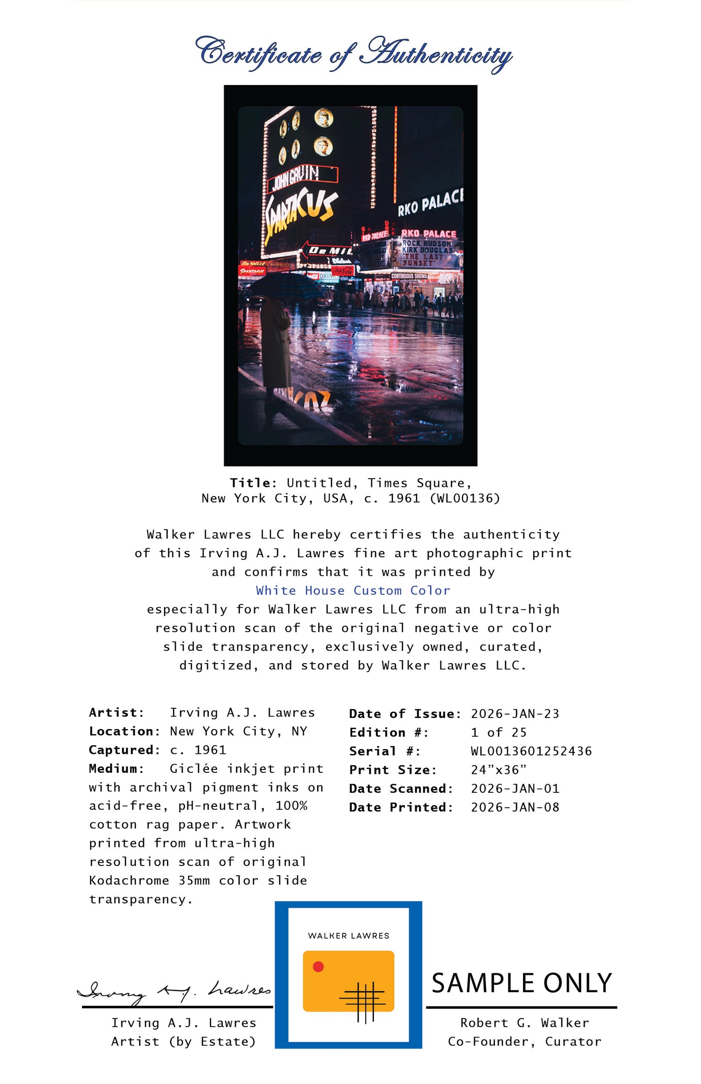 Untitled, Times Square, New York City, USA, c. 1961 (WL00136: Series of 25)