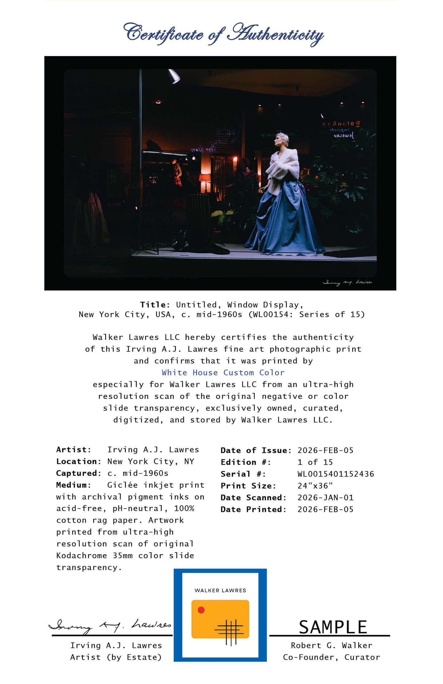 Untitled, Window Display, New York City, USA, c. mid-1960s (WL00154: Series of 15)