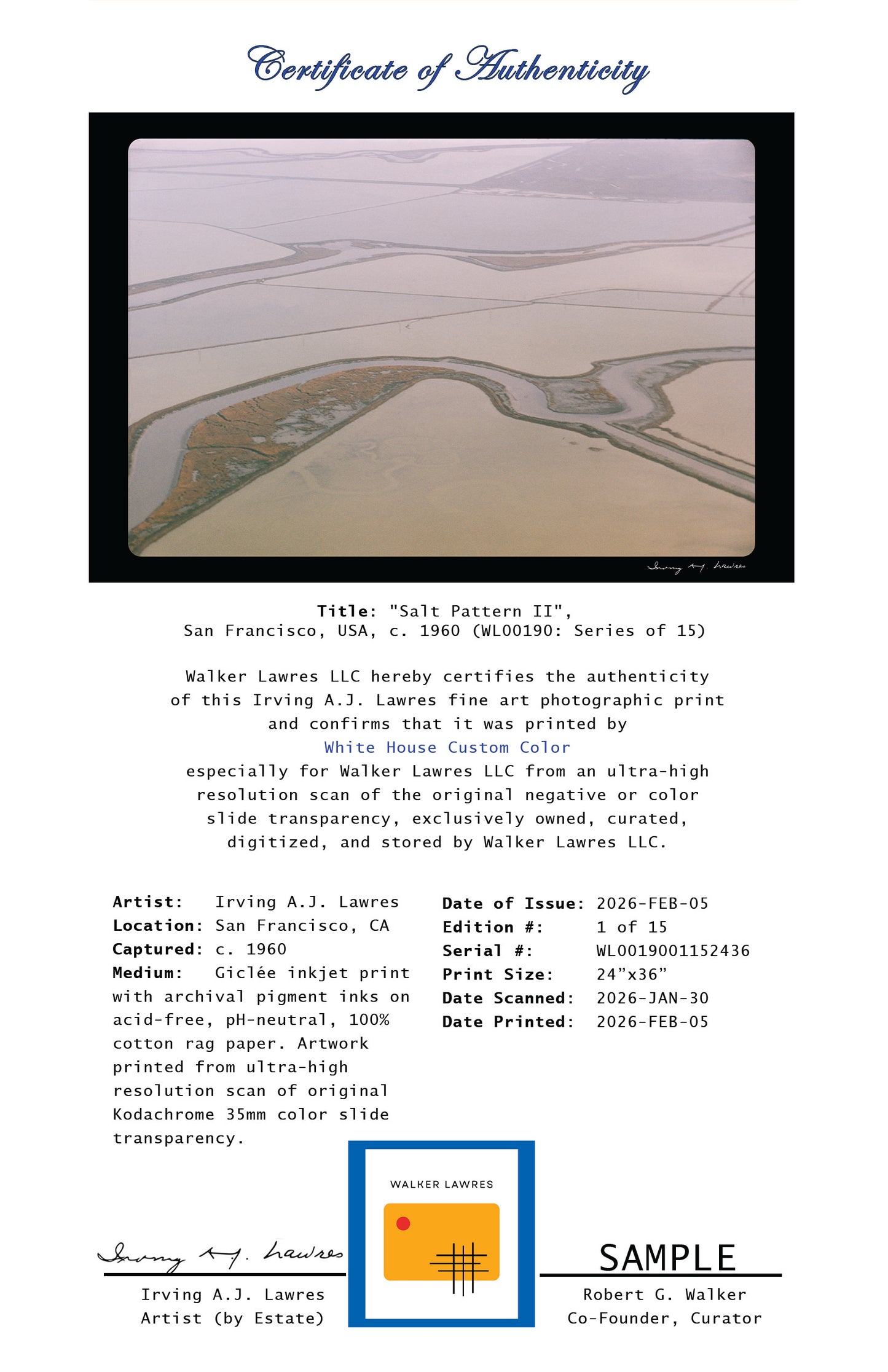 "Salt Pattern II", San Francisco, USA, c. 1960 (WL00190: Series of 15)