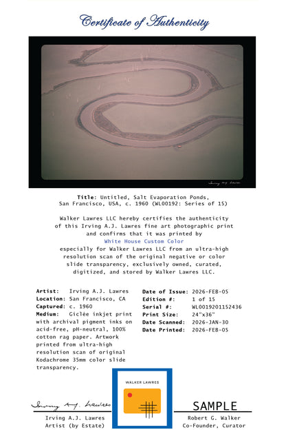 Untitled, Salt Evaporation Ponds, San Francisco, USA, c. 1960 (WL00192: Series of 15)