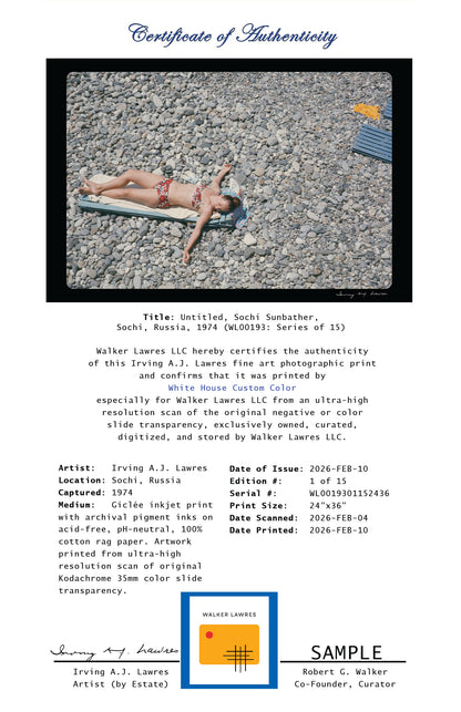 Untitled, Sochi Sunbather, Sochi, Russia, 1974 (WL00193: Series of 15)