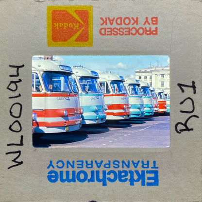Untitled, Buses parked at Peterhof Palace, Leningrad, Russia, 1974 (WL00194: Series of 15)