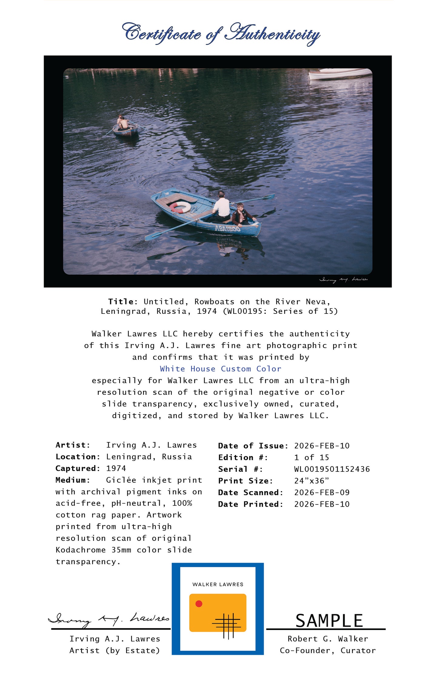 Untitled, Rowboats on the River Neva, Leningrad, Russia, 1974 (WL00195: Series of 15)