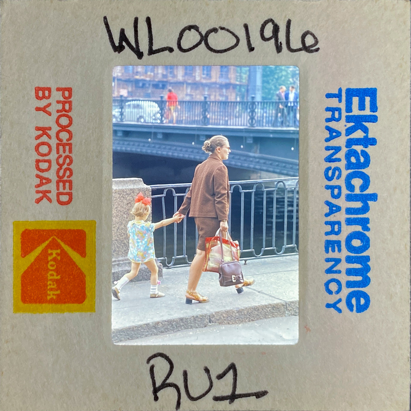 Untitled, Woman & child walking along canal, Leningrad, Russia, 1974 (WL00196: Series of 15)